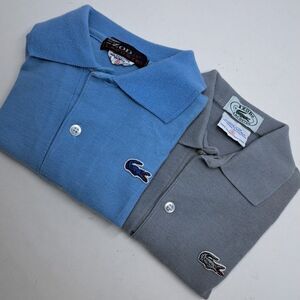 Vintage Izod Lacoste Youth 8 Short Sleeve Polo Shirt Lot Of 2 Blue Grey Y2K